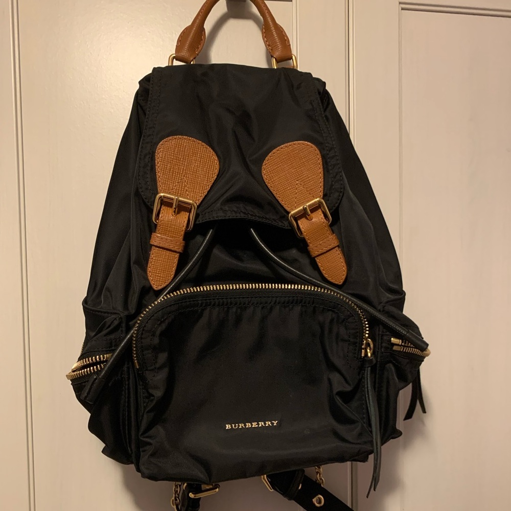 BURBERRY Nylon Medium Rucksack Backpack in Black